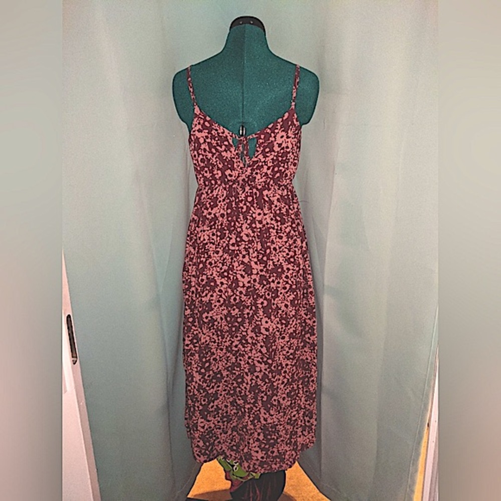 Summer Sundress Pink Purple Sleevless Smocked Maxi Dresssz S